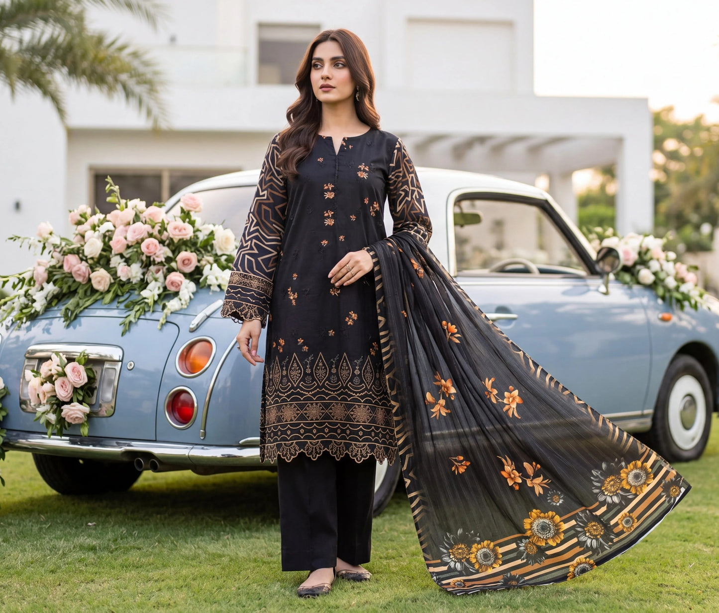 Noor-e-Nazar Print Embroidered Lawn 3PC by NaqshNigar D-03