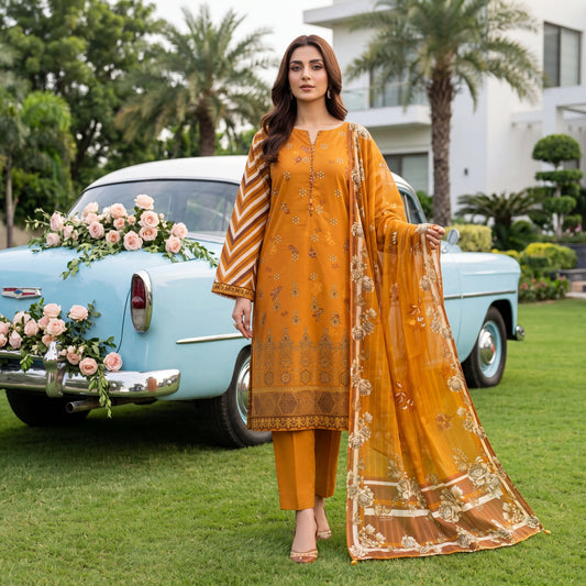 Noor-e-Nazar Print Embroidered Lawn 3PC by NaqshNigar D-05