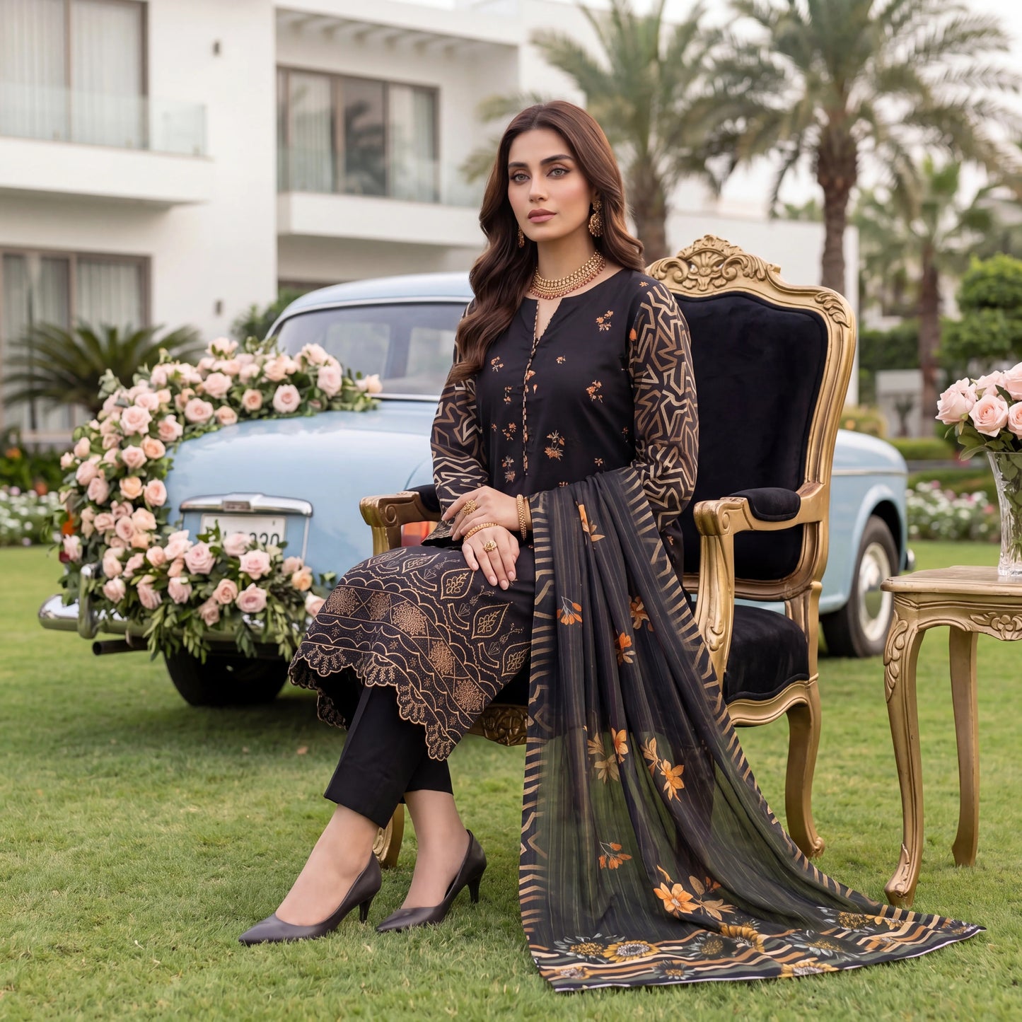 Noor-e-Nazar Print Embroidered Lawn 3PC by NaqshNigar D-03
