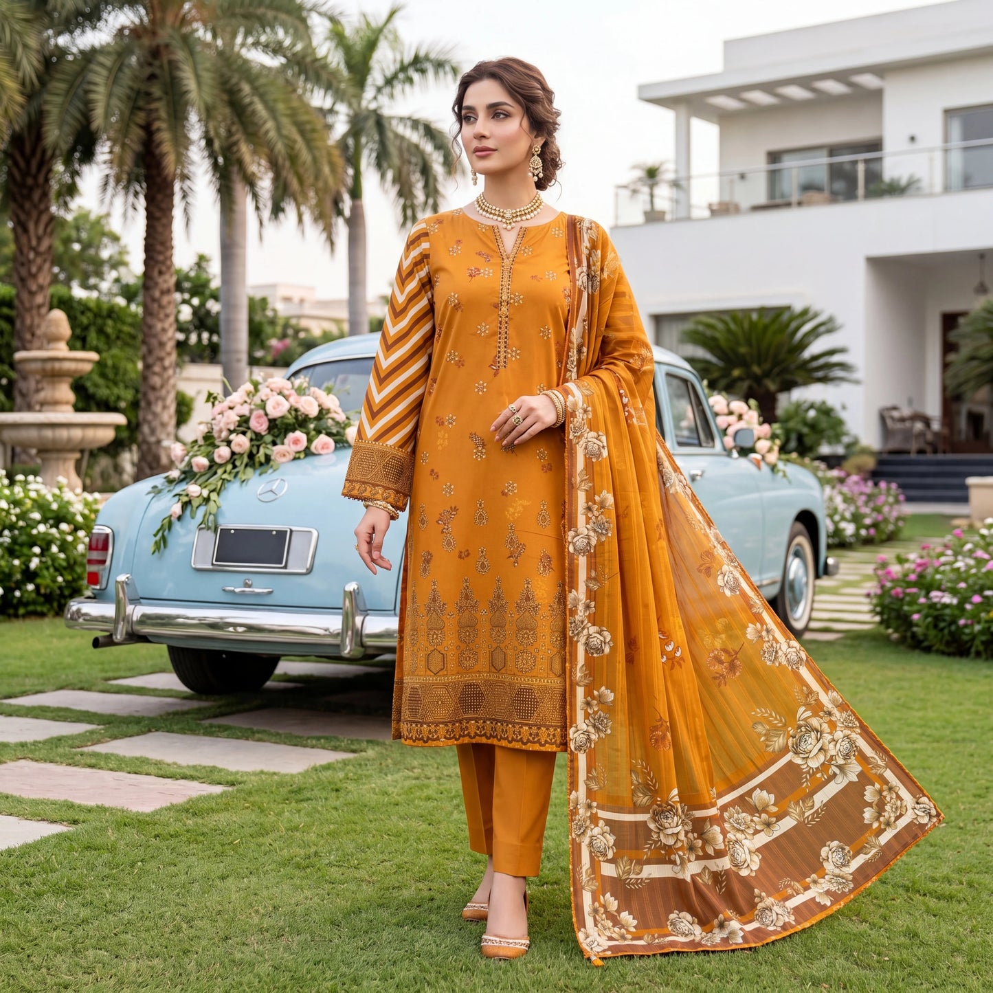Noor-e-Nazar Print Embroidered Lawn 3PC by NaqshNigar D-05