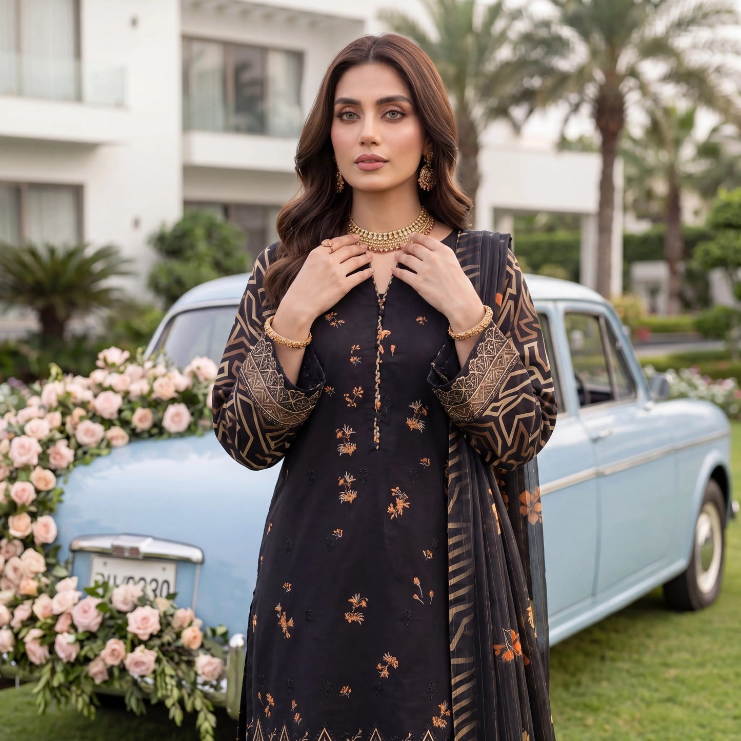 Noor-e-Nazar Print Embroidered Lawn 3PC by NaqshNigar D-03
